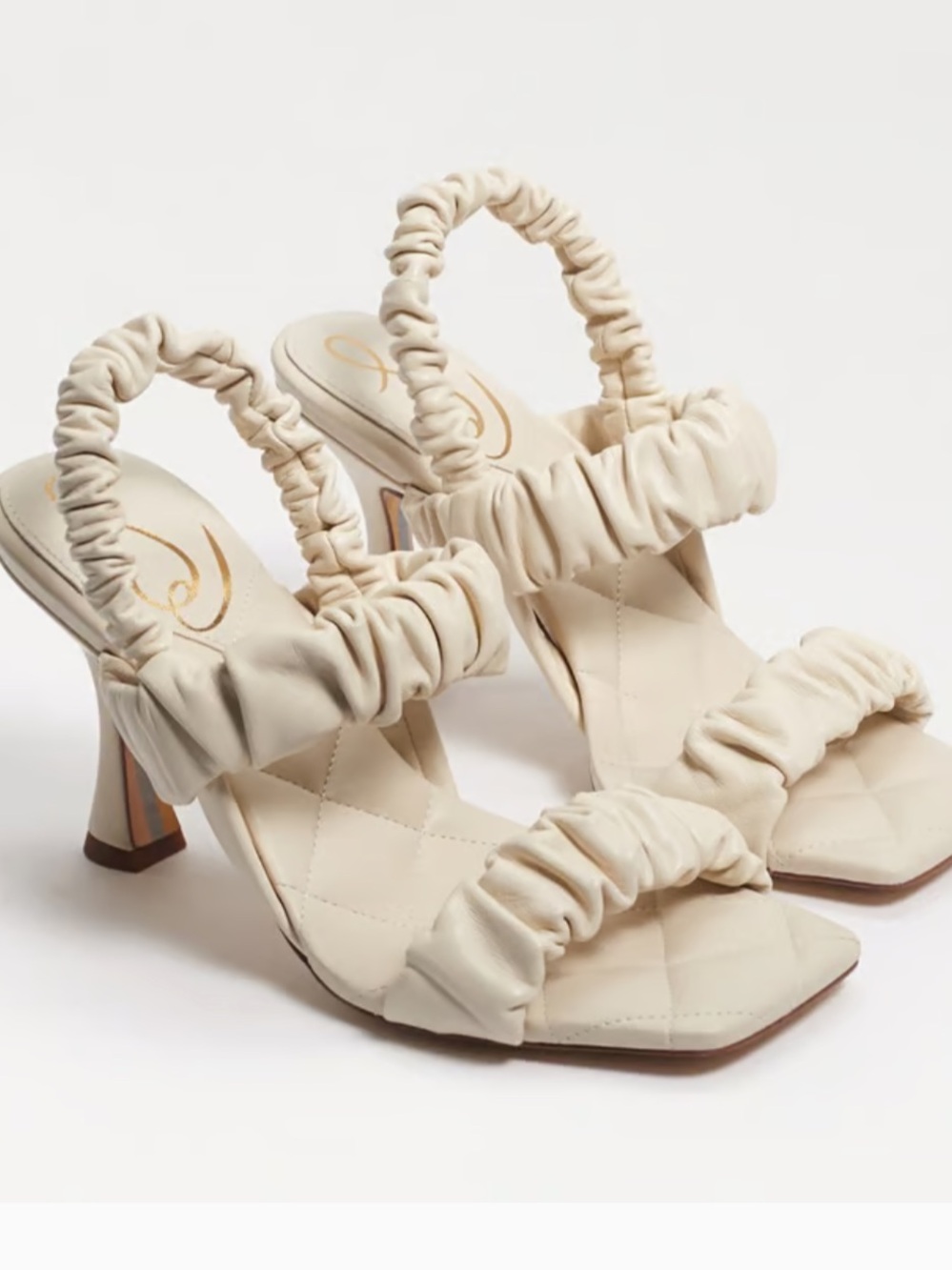 Sam Edelman, Women's Marlena Heeled Sandal, Size 8, Ivory
